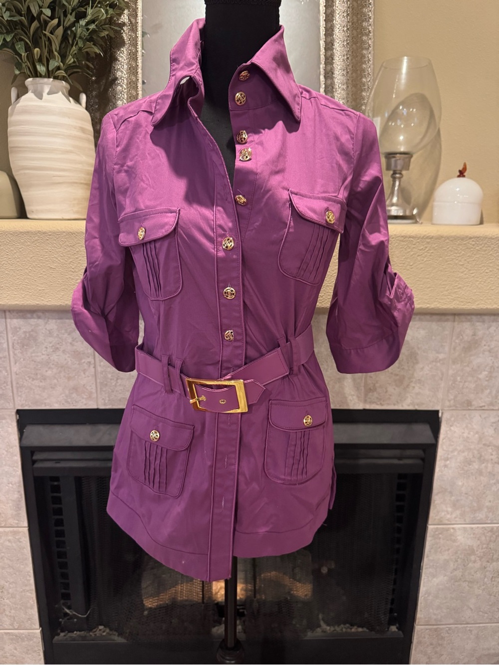 Vintage Bebe Y2K Utility Shirt Dress / Longline Top